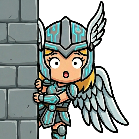 Valky peeking with wings
