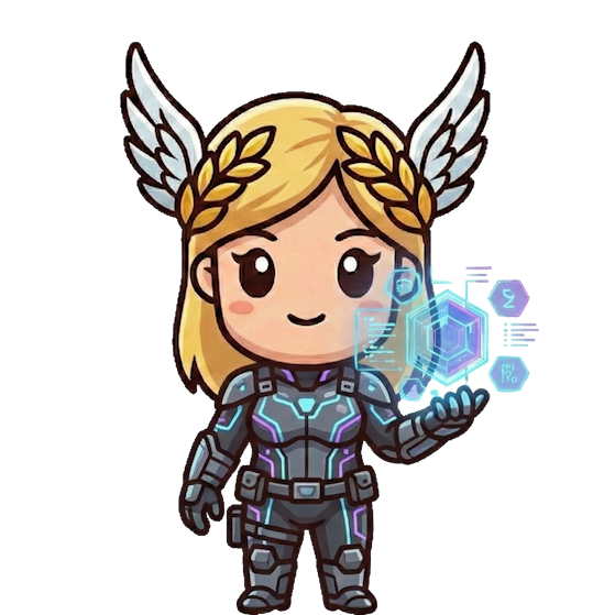 Visk mascot with a digital user interface